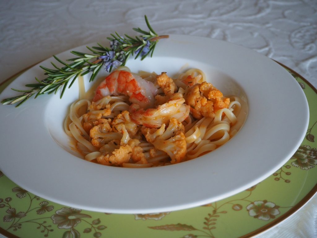 Nudeln mit Scampi in Hummersauce • Cucina Christina