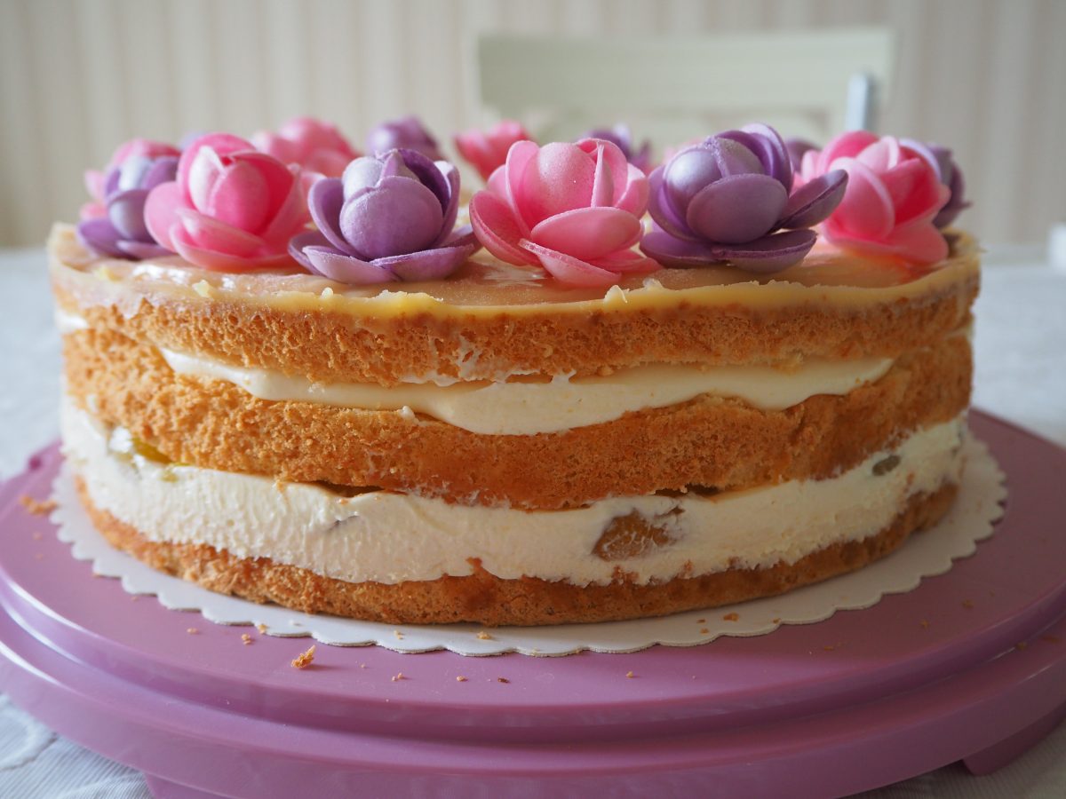 Mascarpone-Joghurt-Torte mit Aprikosen und Eierlikör • Cucina Christina